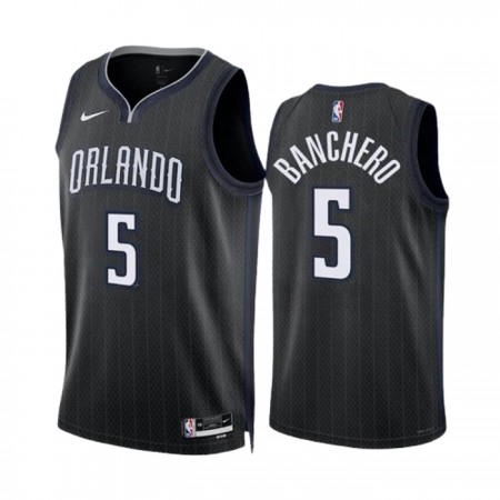 Maillot Basket Homme Orlando Magic Paolo Banchero 5 2022-23 Nike City Edition Noir Swingman